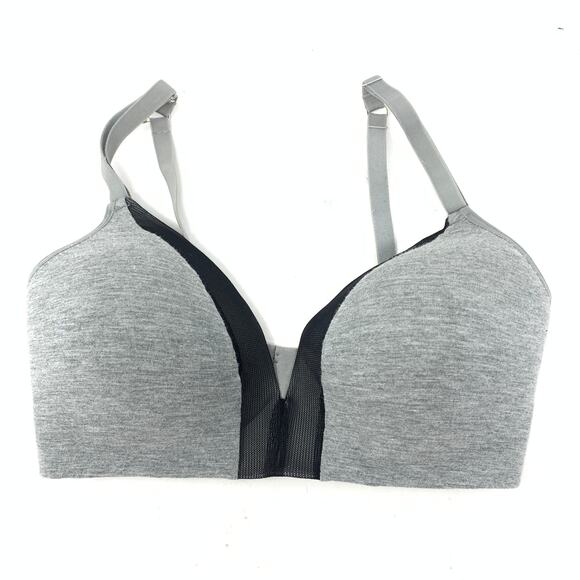 Lively Bra Women's Size 32DDD Wirefree Lightly Lined Gray Black - Picture 1 of 5